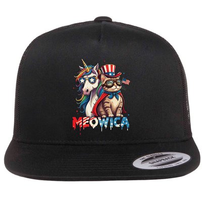Meowica Cat And Unicorn Flatbill Hat