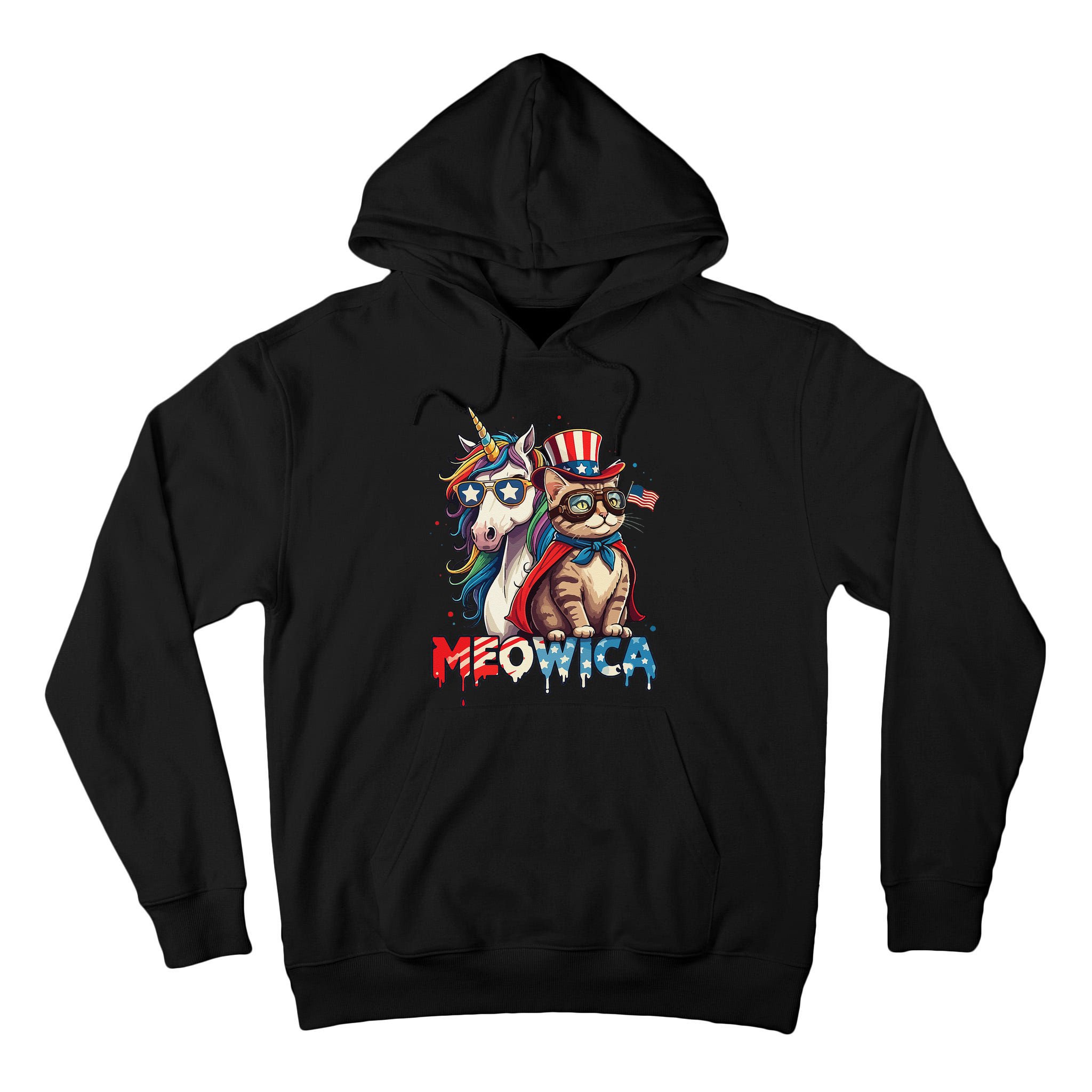 Meowica Cat And Unicorn Tall Hoodie