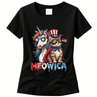 Meowica Cat And Unicorn Womens T-Shirt