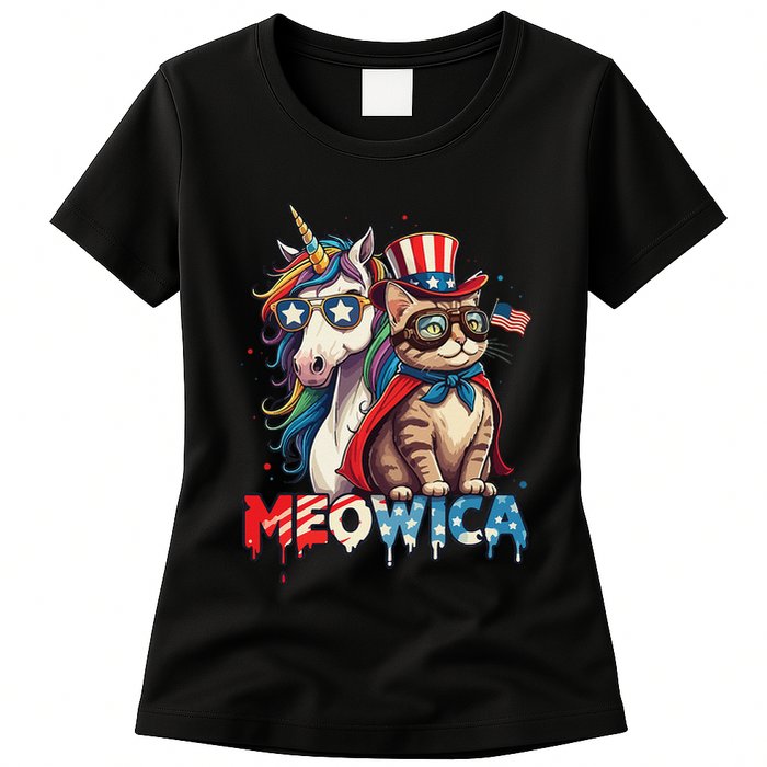 Meowica Cat And Unicorn Womens T-Shirt