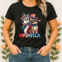 Meowica Cat And Unicorn Womens T-Shirt
