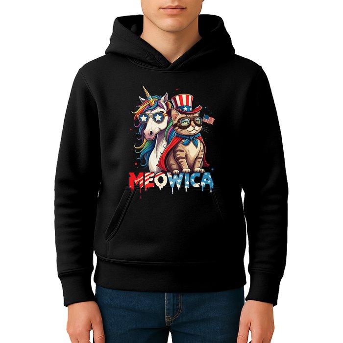 Meowica Cat And Unicorn Kids Hoodie