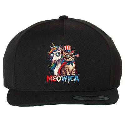 Meowica Cat And Unicorn Wool Snapback Cap