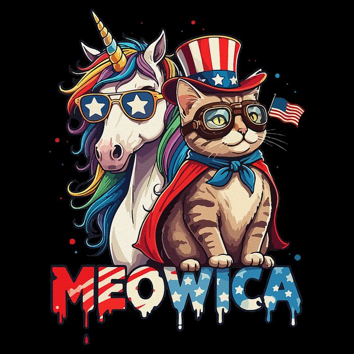 Meowica Cat And Unicorn Wool Snapback Cap