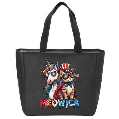 Meowica Cat And Unicorn Zip Tote Bag