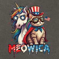 Meowica Cat And Unicorn Cotton Canvas Backpack
