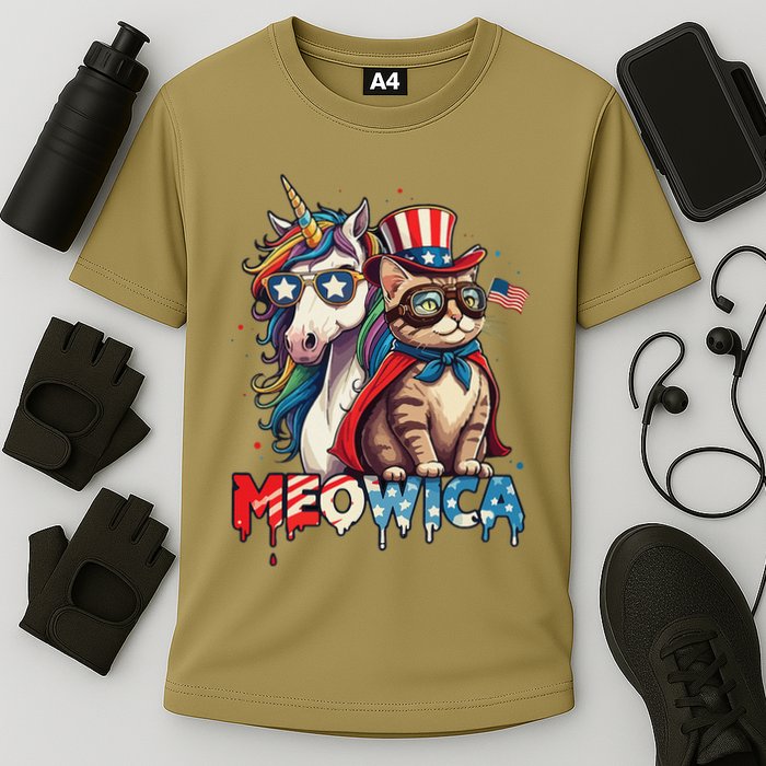 Meowica Cat And Unicorn Performance Shirt