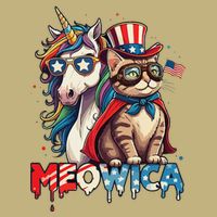 Meowica Cat And Unicorn Button