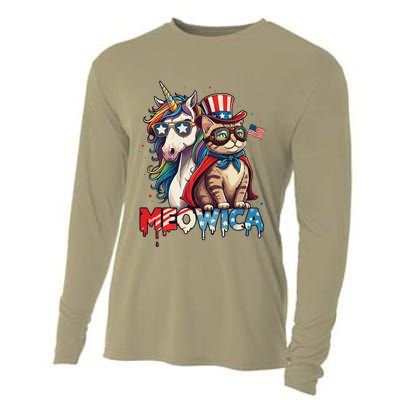 Meowica Cat And Unicorn Cooling Performance Long Sleeve Crew