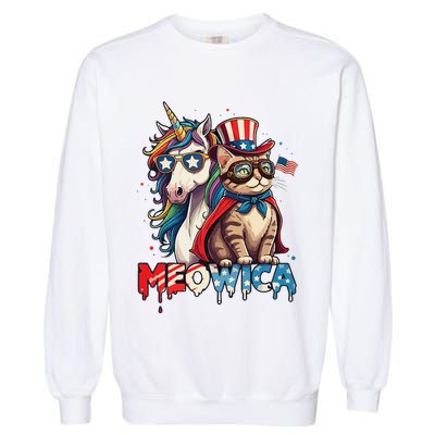 Meowica Cat And Unicorn Garment-Dyed Sweatshirt