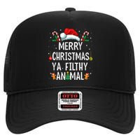 Merry Christmas Animal Filthy Ya Xmas Family Pajama Matching High Crown Mesh Back Trucker Hat