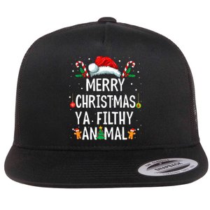 Merry Christmas Animal Filthy Ya Xmas Family Pajama Matching Flat Bill Trucker Hat