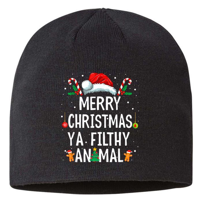 Merry Christmas Animal Filthy Ya Xmas Family Pajama Matching Sustainable Beanie