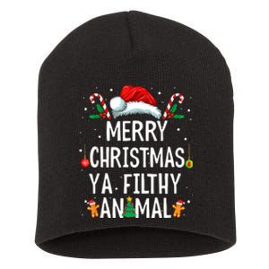 Merry Christmas Animal Filthy Ya Xmas Family Pajama Matching Short Acrylic Beanie