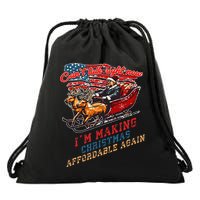 Making Christmas Affordable Again Retro Election Result 2024 Drawstring Bag