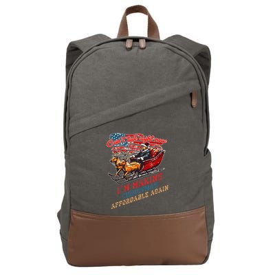 Making Christmas Affordable Again Retro Election Result 2024 Cotton Canvas Backpack