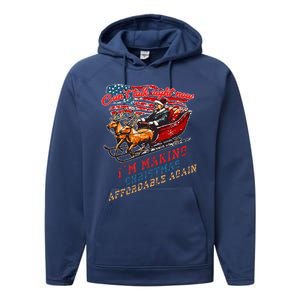 Making Christmas Affordable Again Retro Election Result 2024 Performance Fleece Hoodie