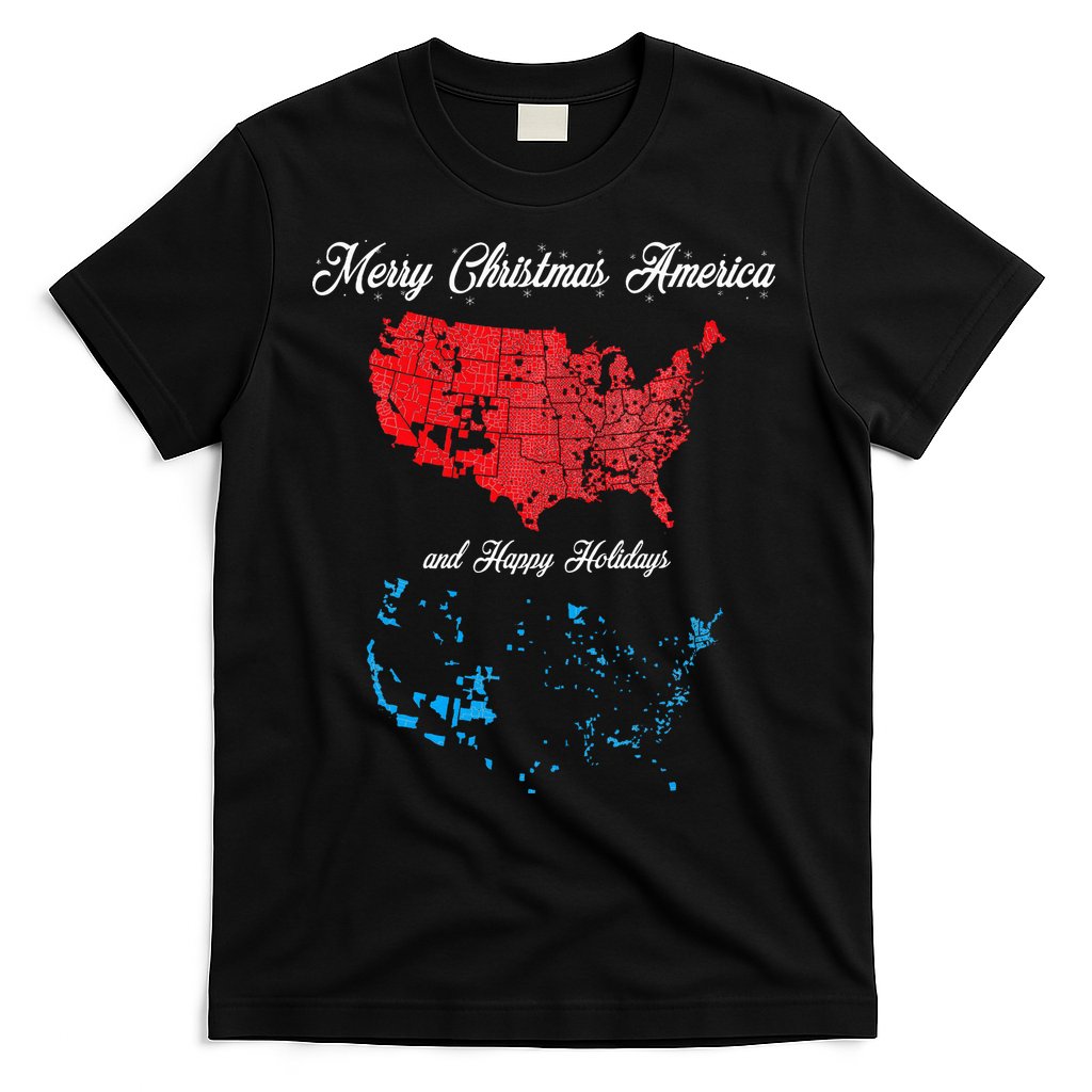 Merry Christmas America Funny 2024 Election Map Holiday T-Shirt