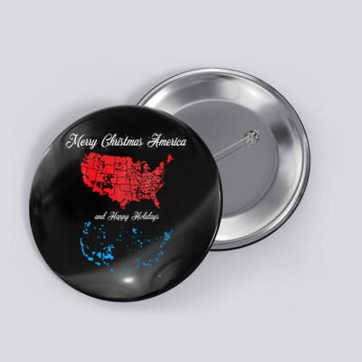 Merry Christmas America Funny 2024 Election Map Holiday Button