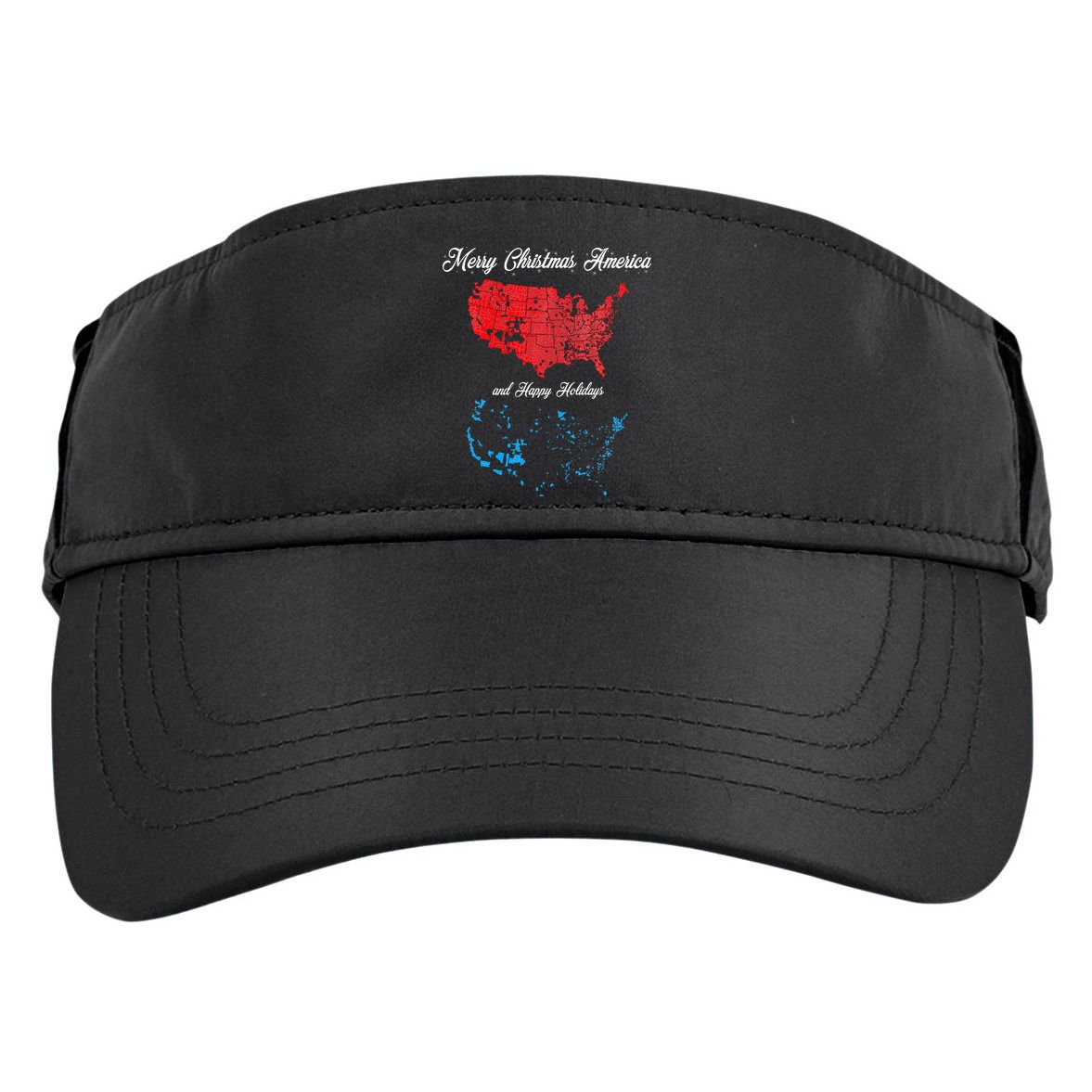 Merry Christmas America Funny 2024 Election Map Holiday Adult Drive Performance Visor
