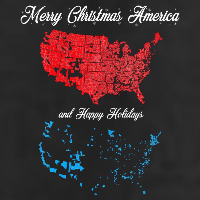 Merry Christmas America Funny 2024 Election Map Holiday Adult Drive Performance Visor