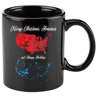 Merry Christmas America Funny 2024 Election Map Holiday 11oz C Handle Ceramic Mug