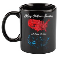 Merry Christmas America Funny 2024 Election Map Holiday 11oz C Handle Ceramic Mug