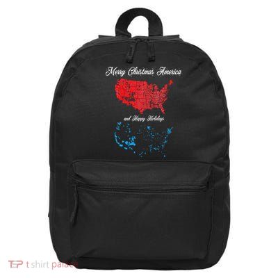 Merry Christmas America Funny 2024 Election Map Holiday 16 in Basic Backpack