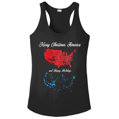 Merry Christmas America Funny 2024 Election Map Holiday Ladies PosiCharge Competitor Racerback Tank