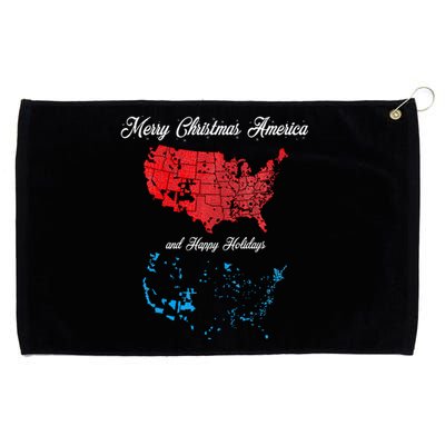 Merry Christmas America Funny 2024 Election Map Holiday Grommeted Golf Towel