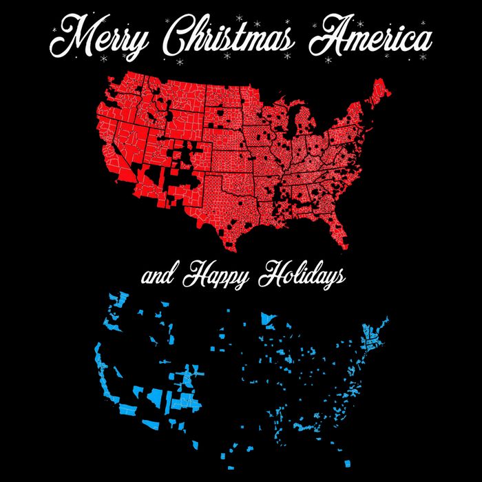 Merry Christmas America Funny 2024 Election Map Holiday Zip Tote Bag