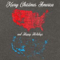 Merry Christmas America Funny 2024 Election Map Holiday Cotton Canvas Backpack
