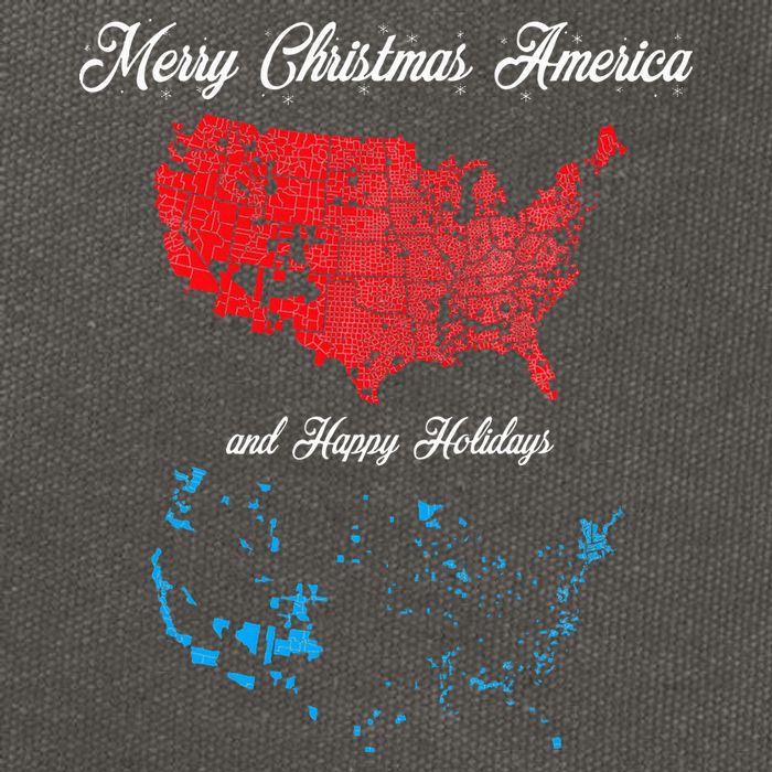 Merry Christmas America Funny 2024 Election Map Holiday Cotton Canvas Backpack