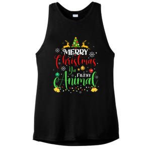 Merry Christmas Animal Filthy Ya Xmas Family Pajama Ladies PosiCharge Tri-Blend Wicking Tank