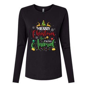 Merry Christmas Animal Filthy Ya Xmas Family Pajama Womens Cotton Relaxed Long Sleeve T-Shirt