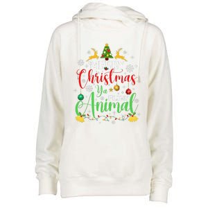 Merry Christmas Animal Filthy Ya Xmas Family Pajama Womens Funnel Neck Pullover Hood