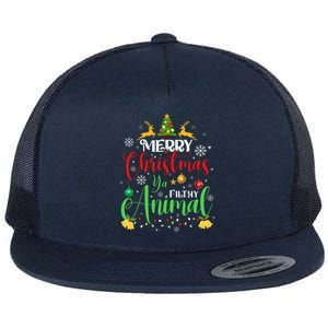 Merry Christmas Animal Filthy Ya Xmas Family Pajama Flat Bill Trucker Hat