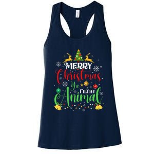 Merry Christmas Animal Filthy Ya Xmas Family Pajama Women's Racerback Tank