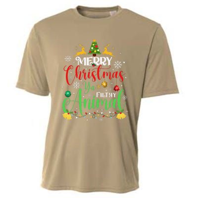 Merry Christmas Animal Filthy Ya Xmas Family Pajama Cooling Performance Crew T-Shirt