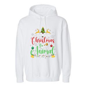 Merry Christmas Animal Filthy Ya Xmas Family Pajama Garment-Dyed Fleece Hoodie