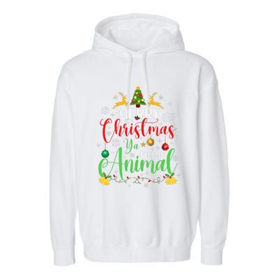 Merry Christmas Animal Filthy Ya Xmas Family Pajama Garment-Dyed Fleece Hoodie