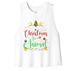 Merry Christmas Animal Filthy Ya Xmas Family Pajama Women's Racerback Cropped Tank