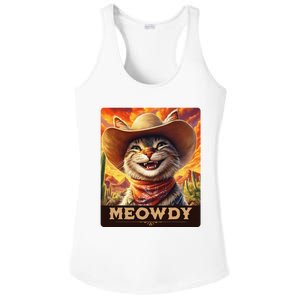 Meowdy Cowboy A Furry Friend In The Wild West Cat Ladies PosiCharge Competitor Racerback Tank