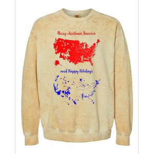 Merry Christmas America And Happy Holidays New President Colorblast Crewneck Sweatshirt