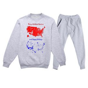 Merry Christmas America And Happy Holidays New President Premium Crewneck Sweatsuit Set