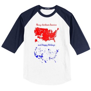 Merry Christmas America And Happy Holidays New President Baseball Sleeve Shirt