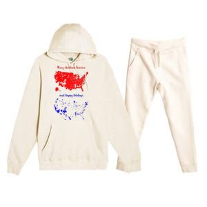 Merry Christmas America And Happy Holidays New President Premium Hooded Sweatsuit Set