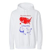 Merry Christmas America And Happy Holidays New President Garment-Dyed Fleece Hoodie