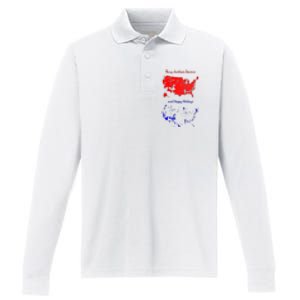 Merry Christmas America And Happy Holidays New President Performance Long Sleeve Polo