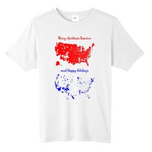 Merry Christmas America And Happy Holidays New President Tall Fusion ChromaSoft Performance T-Shirt